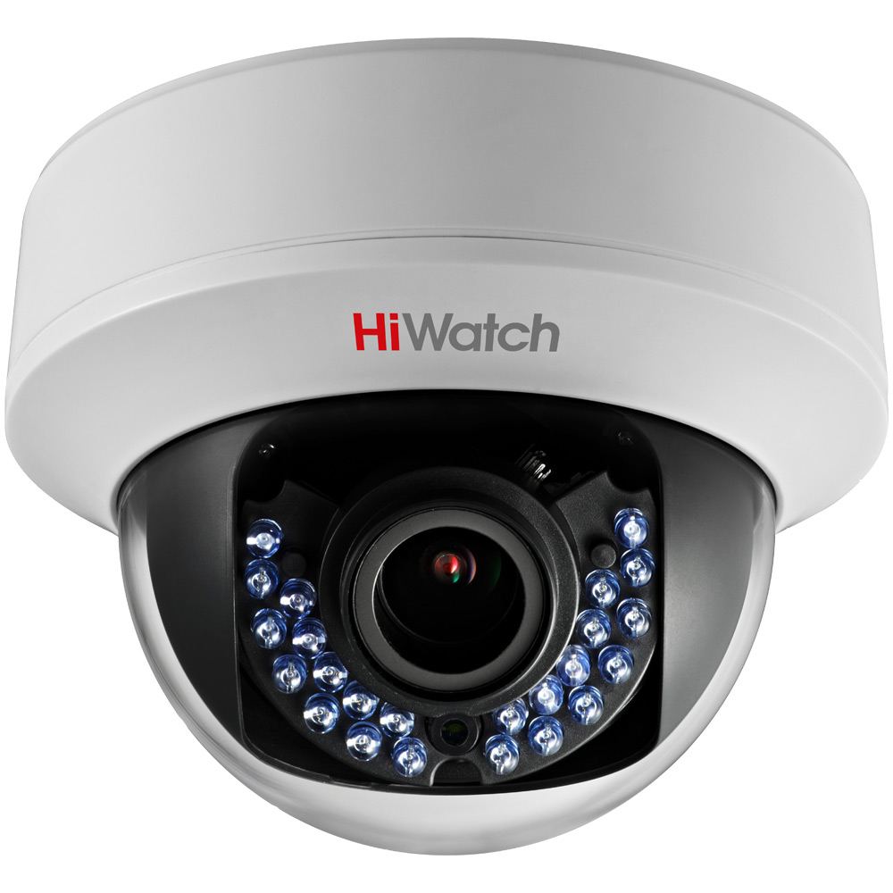 HiWatch DS-T107 (2.8-12) 1Mp Видеокамера, HD-TVI, уличная купольная, 1/4"" CMOS матрица, ИК-подсветка до 40м, механический ИК-фильтр; 0.1 Лк@F1.2; DNR; Smart ИК; видеовыход: переключаемый HD-TVI/CVBS; IP66; -40°С до +60°С; 12В DC±15%, 5Вт макс