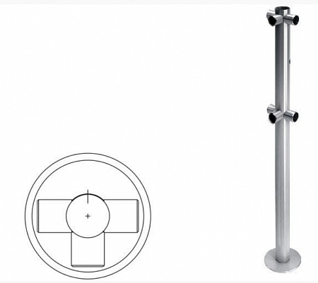 OXGARD Стойка  ограждения с отверстием под фиксатор Т-образная (ВЗР1996.09.32)