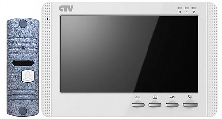 CTV-DP1704MD W (White/Silver) Комплект цветного видеодомофона (7&quot;), в составе: панель CTV-D10NG, монитор CTV-M1704MD W